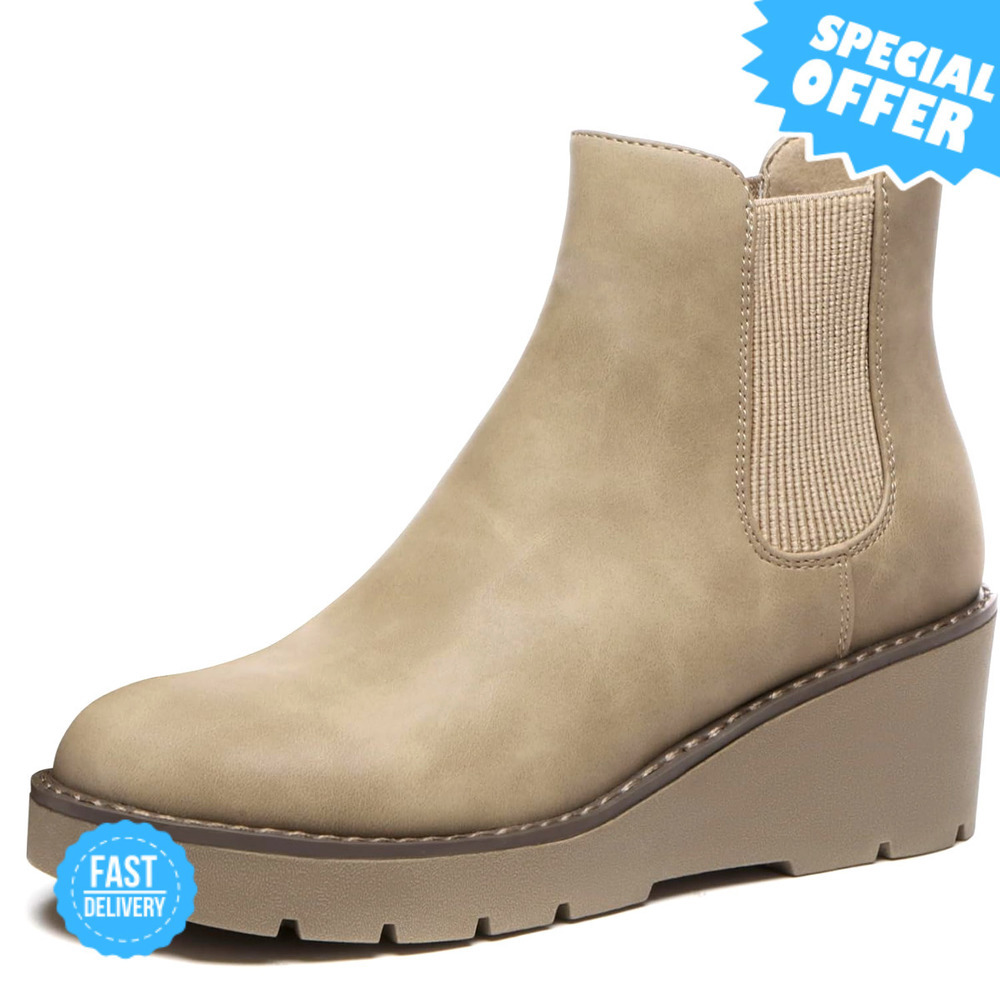 BRAND NEW Athlefit Chelsea Wedge Boots - Slip On & Stylish!